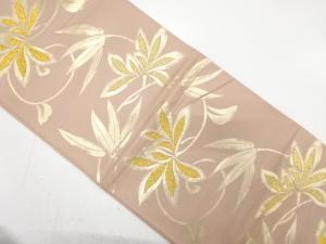 アンティーク　花唐草模様織り出し袋帯（材料）